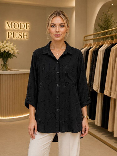 شومیز خامه دوزی آستین سه رب h&m